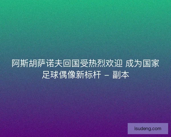 阿斯胡萨诺夫回国受热烈欢迎 成为国家足球偶像新标杆 - 副本 阿斯胡萨诺夫回国受热烈欢迎 成为国家足球偶像新标杆 - 副本