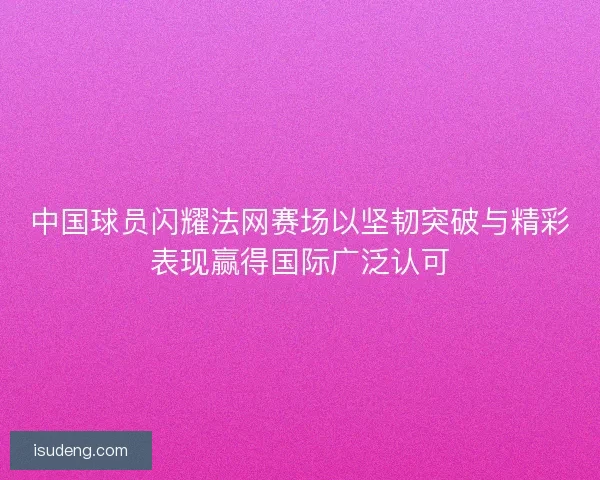 中国球员闪耀法网赛场以坚韧突破与精彩表现赢得国际广泛认可 中国球员闪耀法网赛场以坚韧突破与精彩表现赢得国际广泛认可