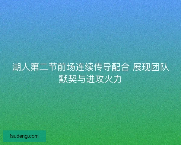 湖人第二节前场连续传导配合 展现团队默契与进攻火力