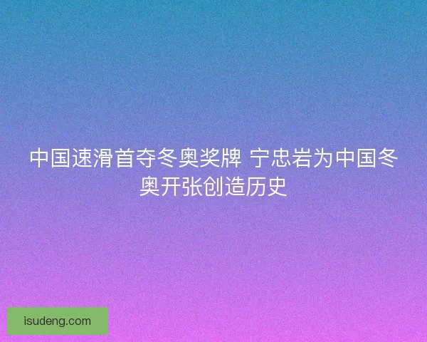 中国速滑首夺冬奥奖牌 宁忠岩为中国冬奥开张创造历史 中国速滑首夺冬奥奖牌 宁忠岩为中国冬奥开张创造历史